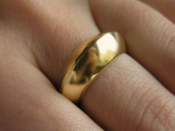 Solid Gold Ring - Hollow Sculpted Ring 14k gold