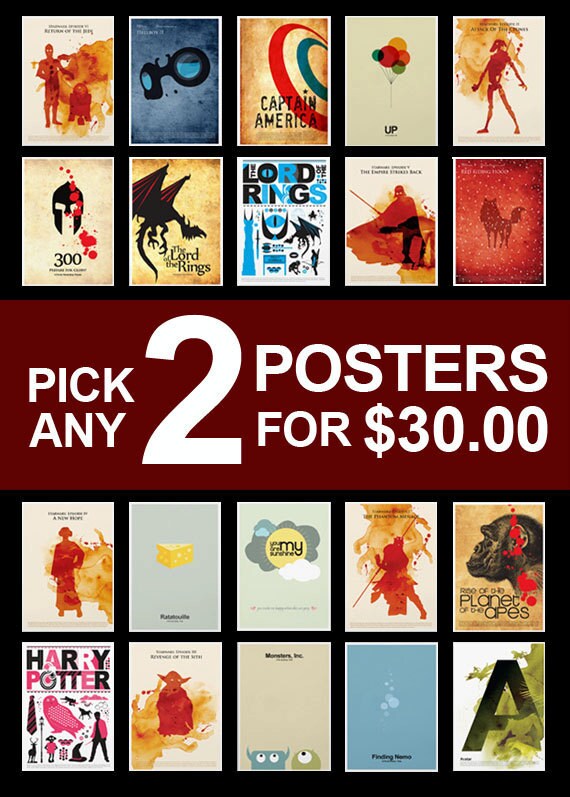 2 Posters for 30 Dollars - A3 Size
