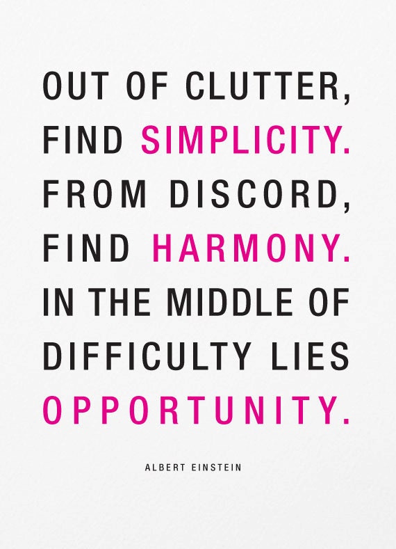 Simplicity, Harmony and Opportunity inspirational Poster