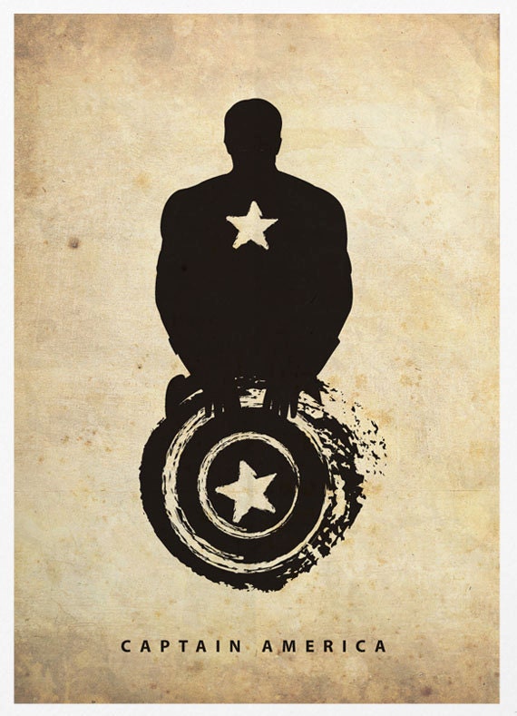 Spiderman, Batman, Incredible Hulk and Captain America Superheroes Poster Set 11x17