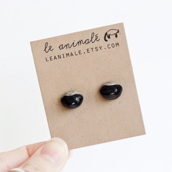 RESERVED Le Honey Badger Stud Earrings, Made to Order