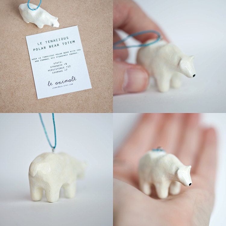 Christmas Ornament, Le Tenacious Polar Bear Totem, One of a Kind