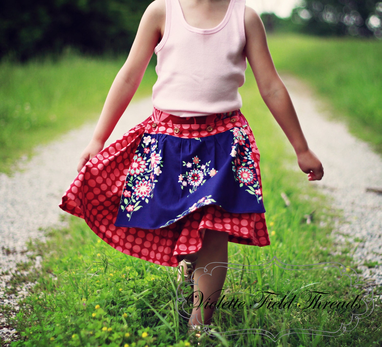 Hazel Reversible Apron Skirt PDF Pattern & Tutorial, All sizes 2-7 years included