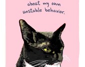 Black Cat (for Darla) 5x7 Print of Original Painting with phrase