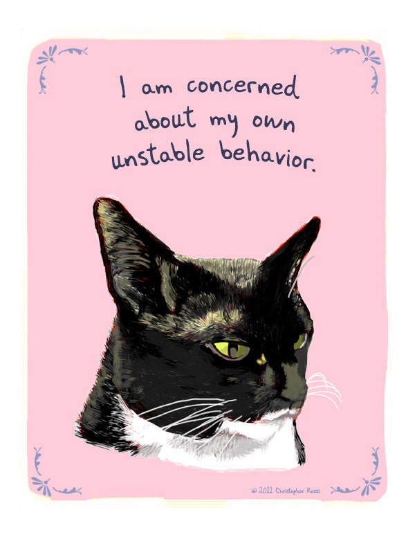 Black Cat (for Darla) 5x7 Print of Original Painting with phrase