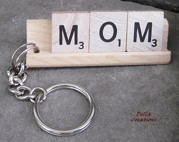 MOM Scrabble Tile Keychain