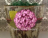 Pink Violet Wool Felt Hydrangea Flower Headband - Summer Harvest - Infant, Toddler, Girl, Photo Prop