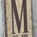 Burlap Personalized Monogram Family Sign, Established Sign, Initial Sign, Burlap Wall Art with Established Date