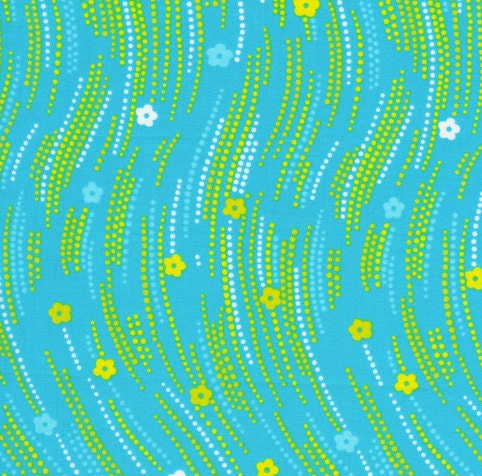 Timeless Treasures Sunny Daze Tiny Flowers, Turquoise Fabric, 1 yard