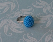 Cerulean Mum Ring -- Silver Tone