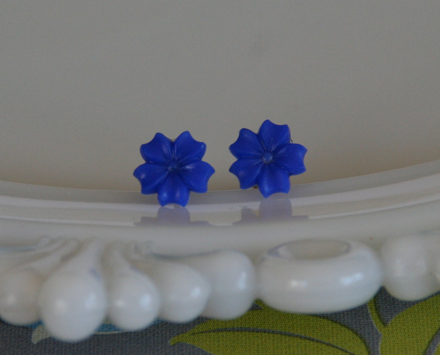 Electric Blue Flower Earrings