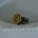 Soft Green Open Rose Filigree Ring -- Chocolate