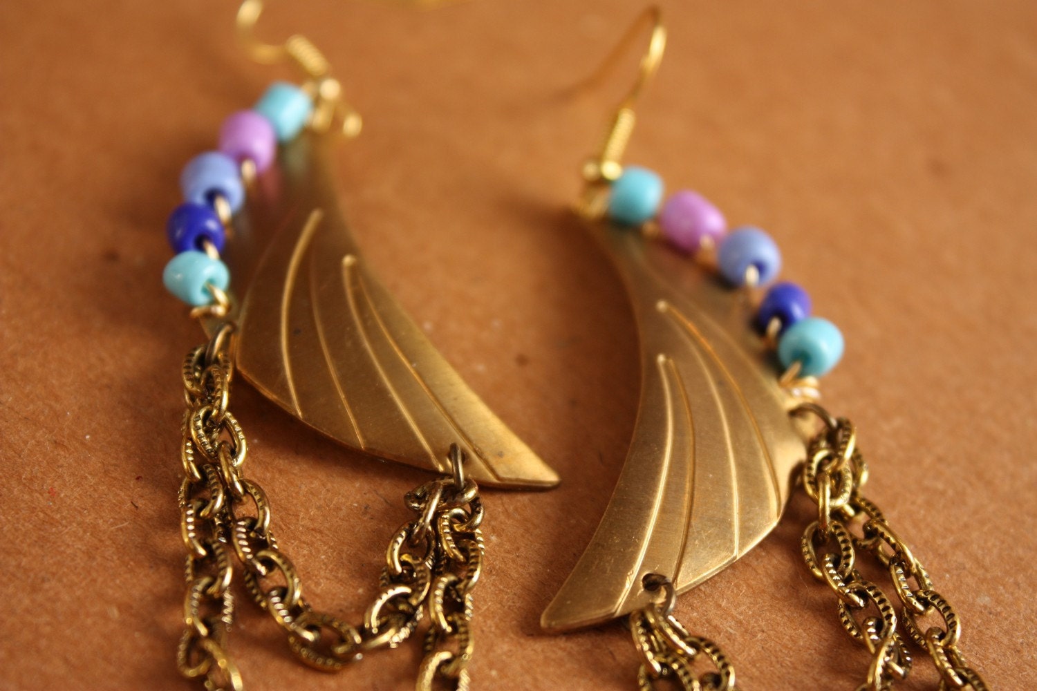 Wire Wrapped Beaded Earrings