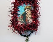 Saint and Sacred Heart Hanging Matchbox Shrine
