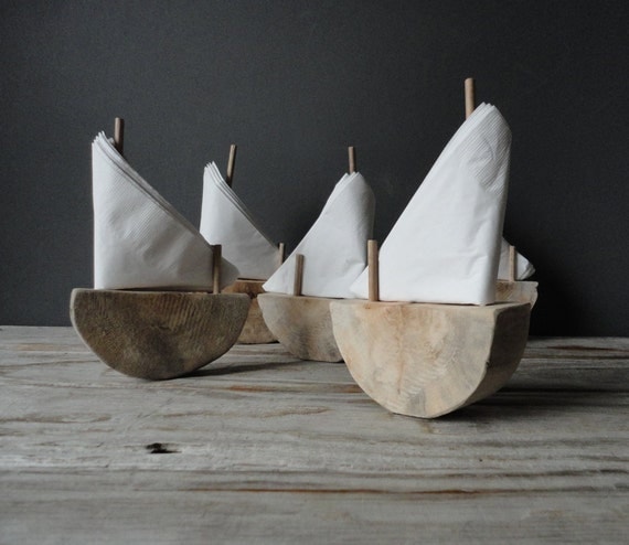 Authentic Driftwood Sailboat Napkin Holder