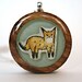 spring fashion fox Necklace - Wooden hand painted necklace