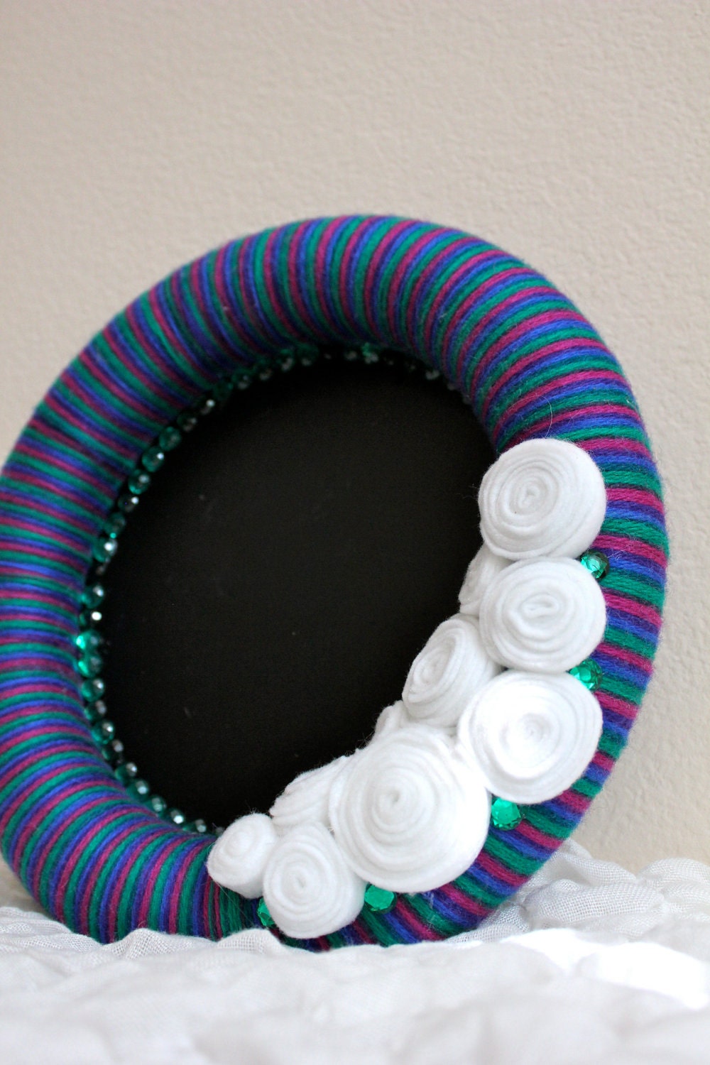 Sale - Ready to SHIP - Chalkboard Flower Bling Handmade Wreath - 12 inch by HotGlueHangover