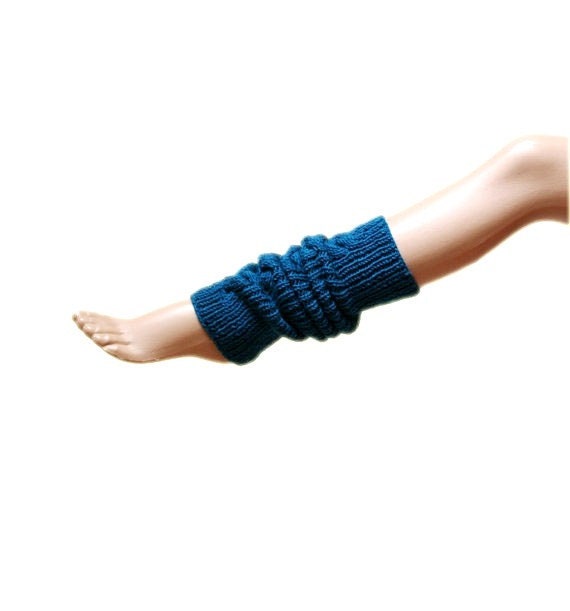 Wool Leg Warmers  Cable Knit  in Teal Blue - Fall Winter Fashion - Women Teens Accessories