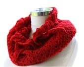 Red Sparkled Cowl Scarf - Fall Winter Fashion - Teens Women Accessories -  Neck Warmer - Capelet