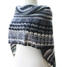 Women's Striped Wrap in Navy, Denim Blue, Grey and White - Striped Shawl - Spring Summer Fall Fashion - Women Accessories