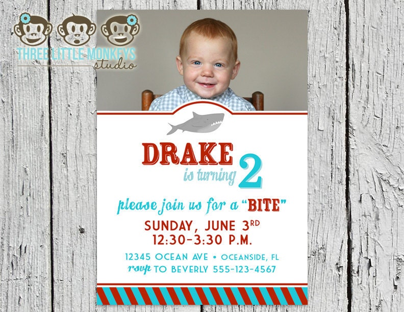 Shark Bite Printable Party Pack - Aqua & Red Il_570xn
