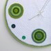 Large crochet wall clock in shades of green - 45cm diameter