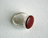 Sterling Silver and Vegan Leather Ring