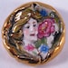 Vintage "Pamela" Woman's Face Brooch Clay & 24K Gold Trim