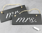 Hanging Chalk Board Signs Wedding Decorations Set of 2