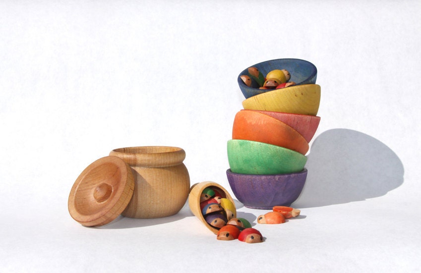 The Jar of bugs.  Scoop, sort and count wooden toy set.