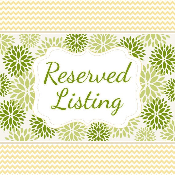 Reserved Listing for Ashley