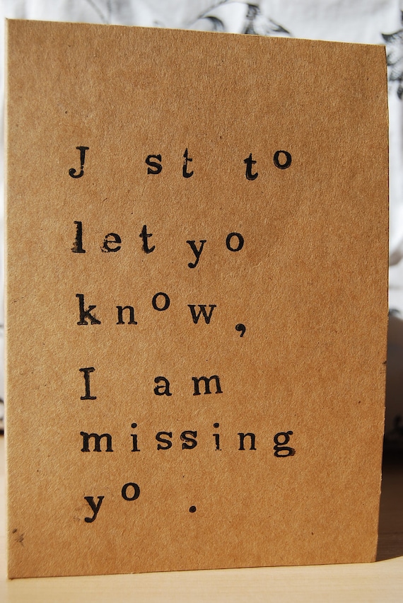 Missing you type card A6