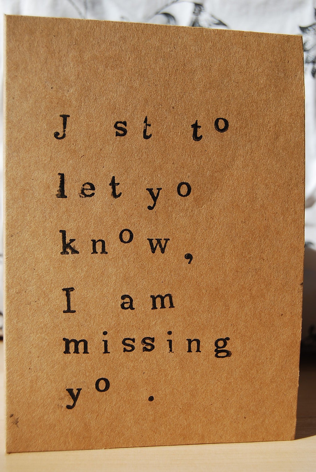 Missing you type card A6