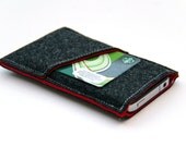 iPhone 5 sleeve / iPhone case / iPhone cover - Dark Gray and Red - Weird.Old.Snail