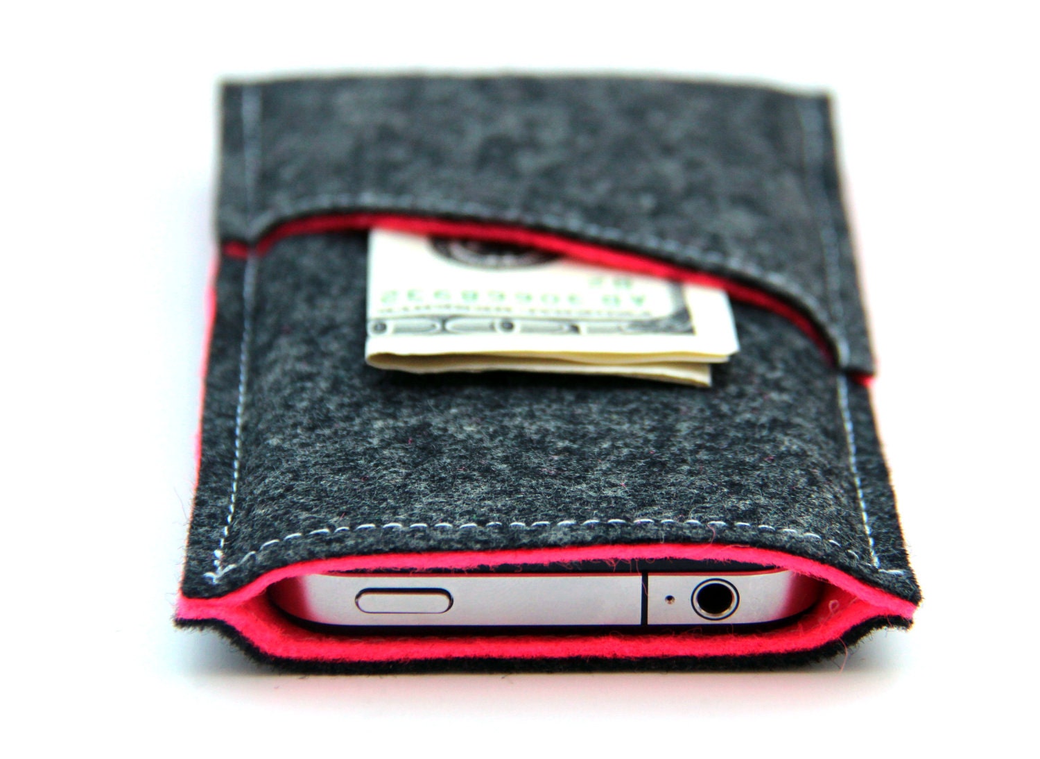 iPhone sleeve / iPhone case / iPhone cover - Dark Gray and Hot Pink - Weird.Old.Snail