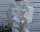 White Ruffle Scarf