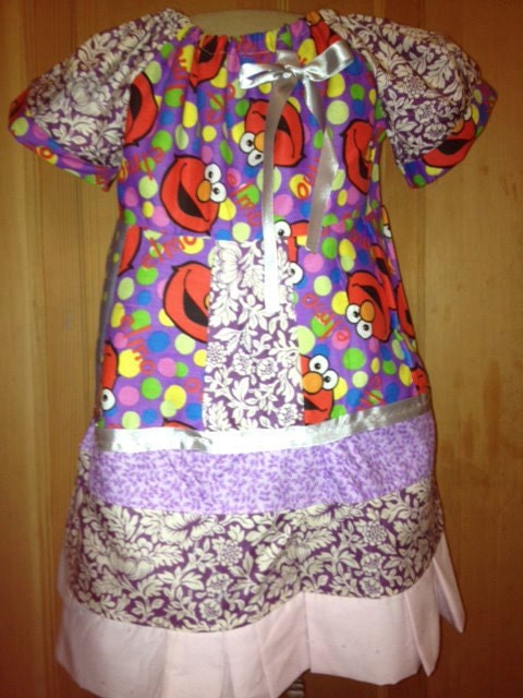 Elmo toddler Birthday Polka Dot Purple Dress 3T Etsykids Team one of a kind sale