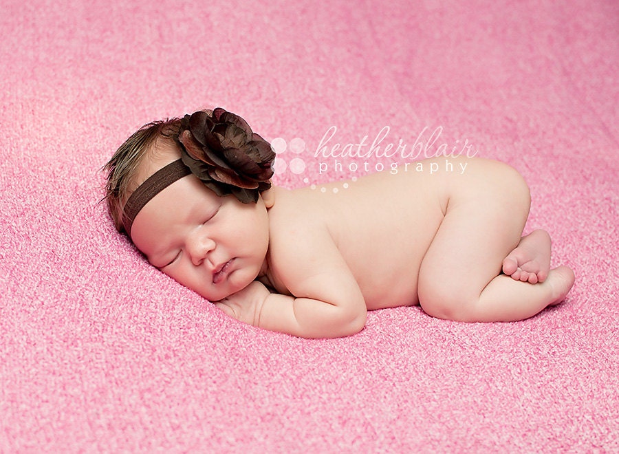 Baby Headbands - Brown Flower Headband - Baby Girl Headbands
