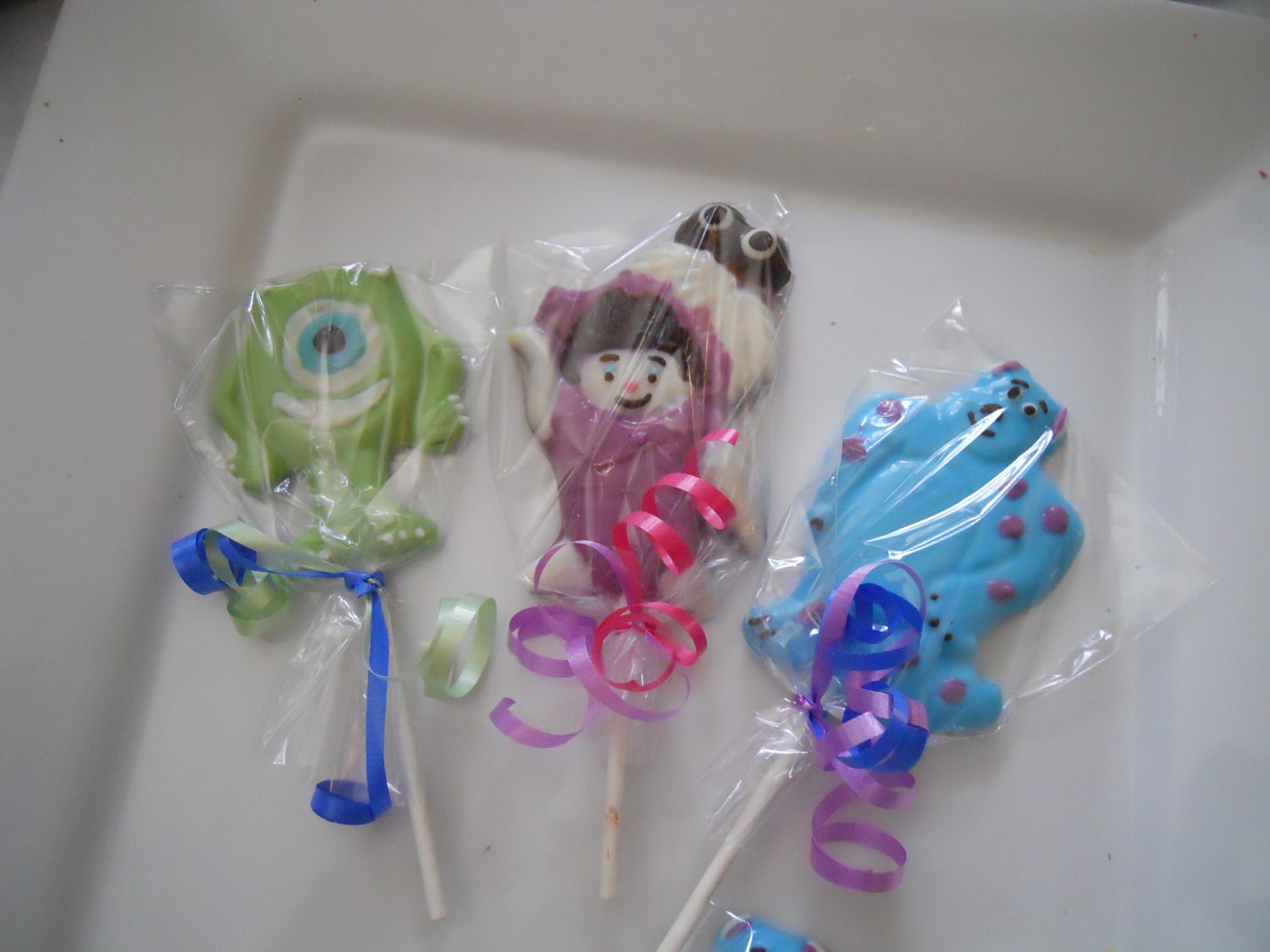 18 Disney Monsters Inc 6 Sulley 6 Boo and 6 Mike Birthday Gourmet Chocolate Lollipops Birthday Gifts Party Favor Kids