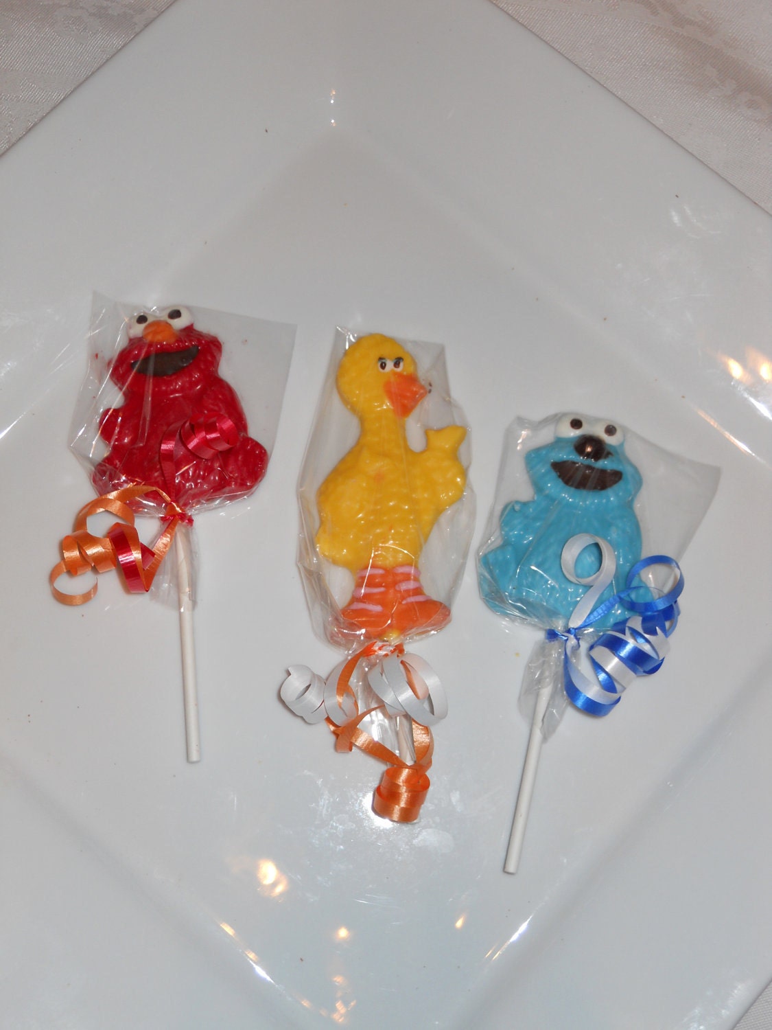 36 Pieces Sesame Street Elmo Cookie  Monster and Big Bird Chocolate Lollipops Birthday Kids Party Favors