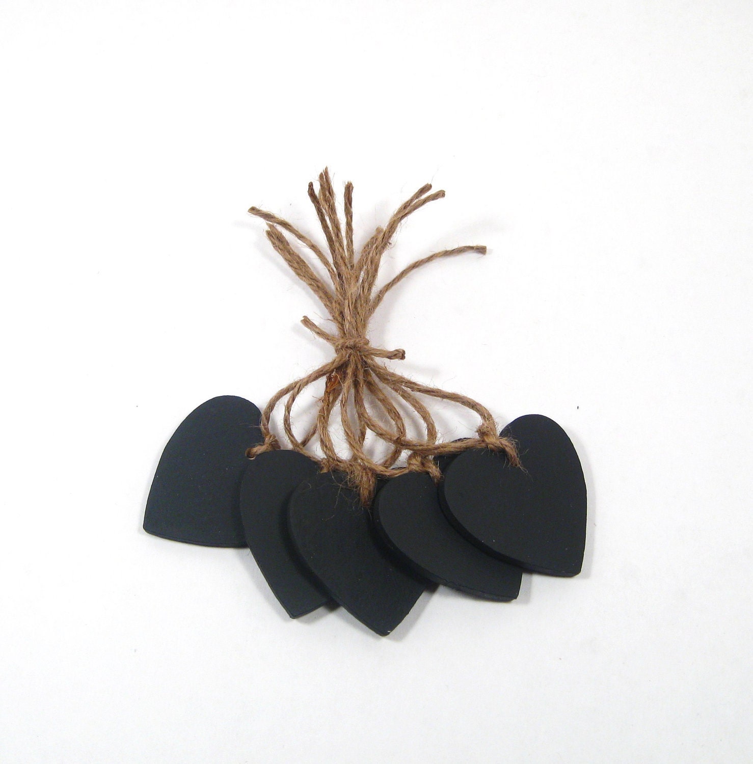 5 Rustic Woodland Chalkboard Hearts. Great for Table numbers or DIY