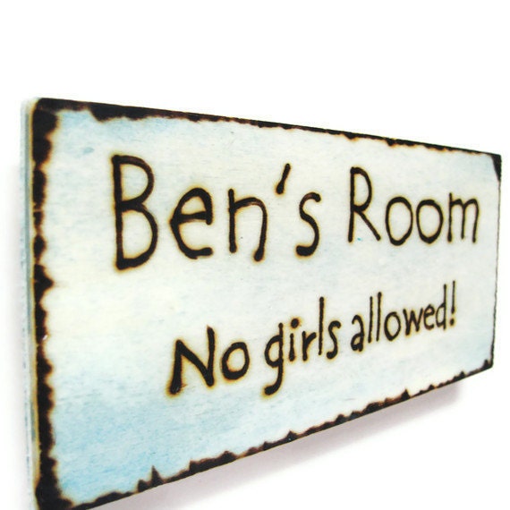 Rustic Custom wood burned name plate.  Boy or Girls Room.