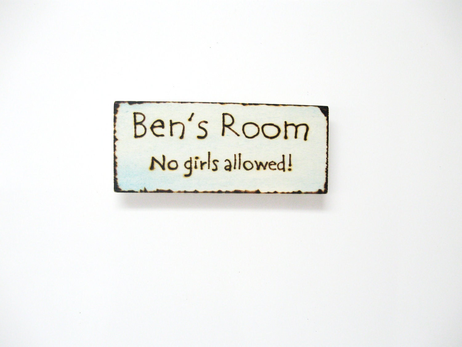 Rustic Custom wood burned name plate.  Boy or Girls Room.