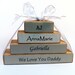 Rustic family name block set. FOUR blocks, custom made for your family. Perfect Grandparent, parent and family gift