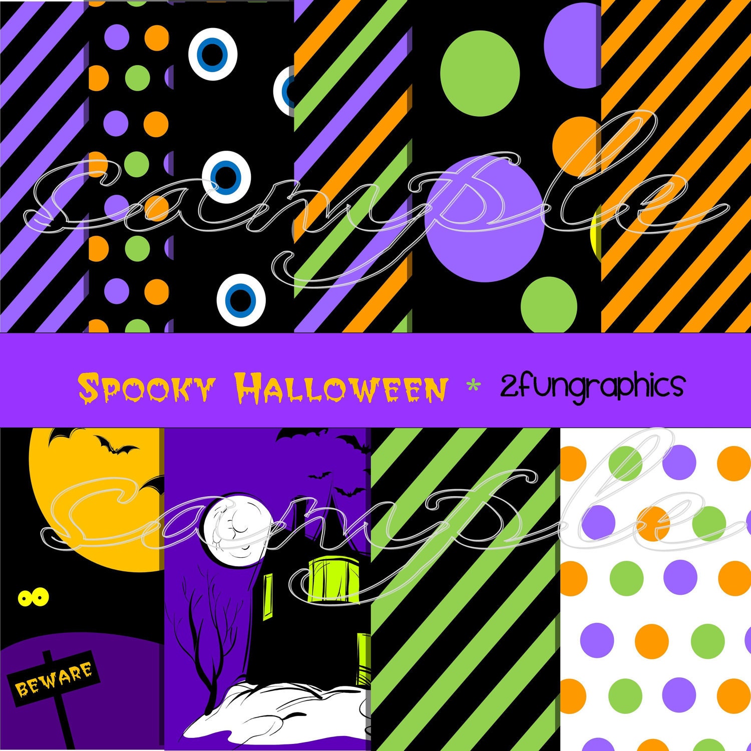 Halloween...digital background sheets..8.5x11.. 10 sheets, personal or small commercial use Il_570xn