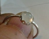 Crown Moon stone stacking ring sterling silver