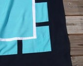 TABLECLOTH Turquoise and navy
