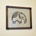 Brown Elephant Print on Handmade Off-White Paper - 10" x 8"