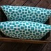 Indoor or Outdoor Pillow Cover-Turquoise and white
