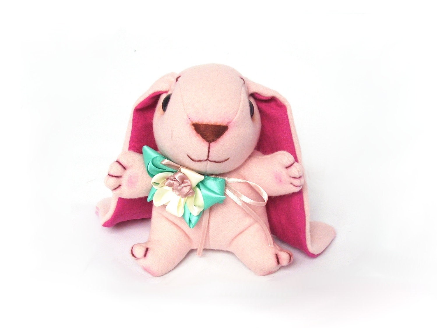 sweet pink bunny rabbit - FREE shipping Etsy